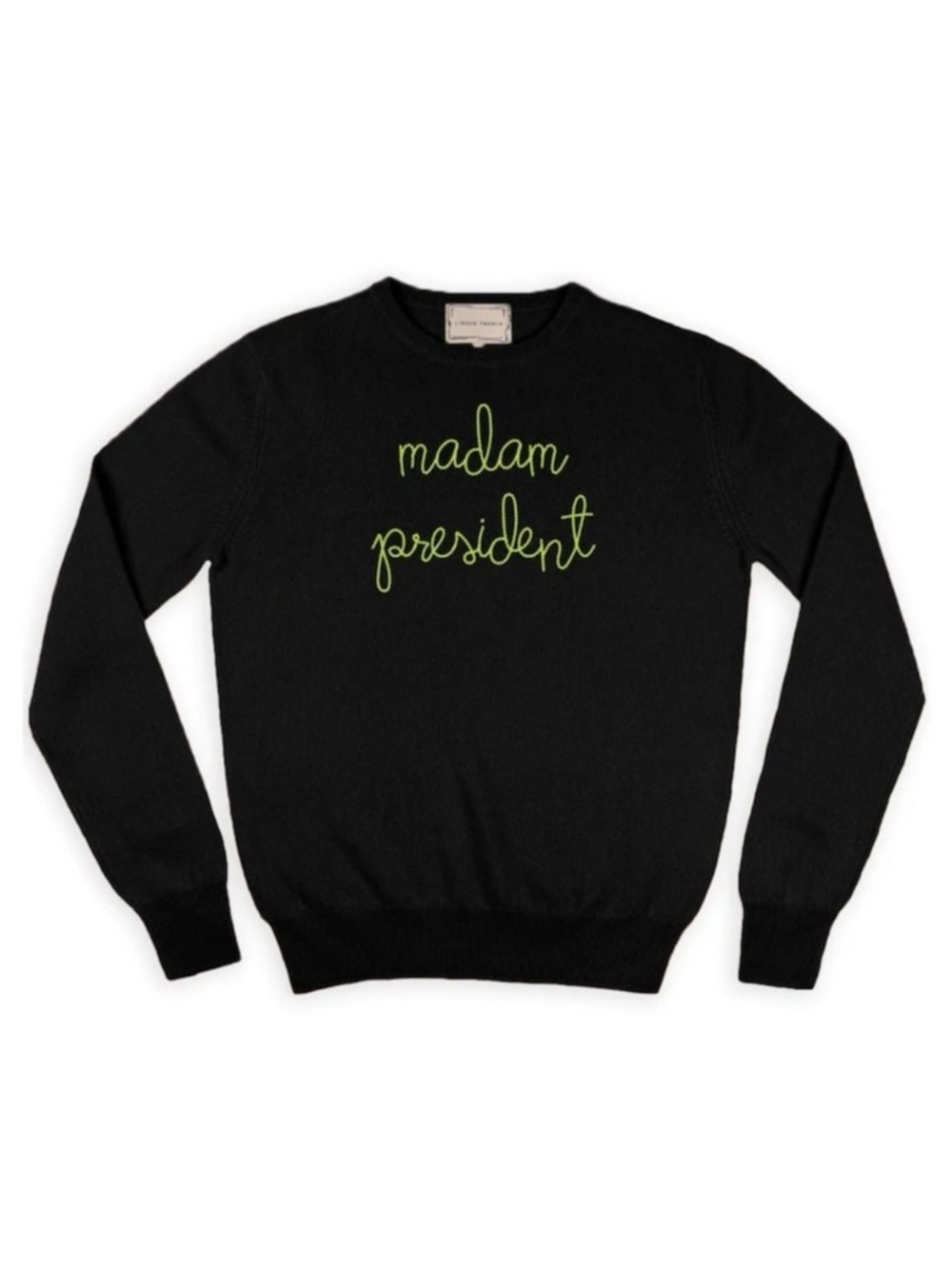 Lingua Franca “Madam President” Cashmere Sweater Black Small Limited Edition